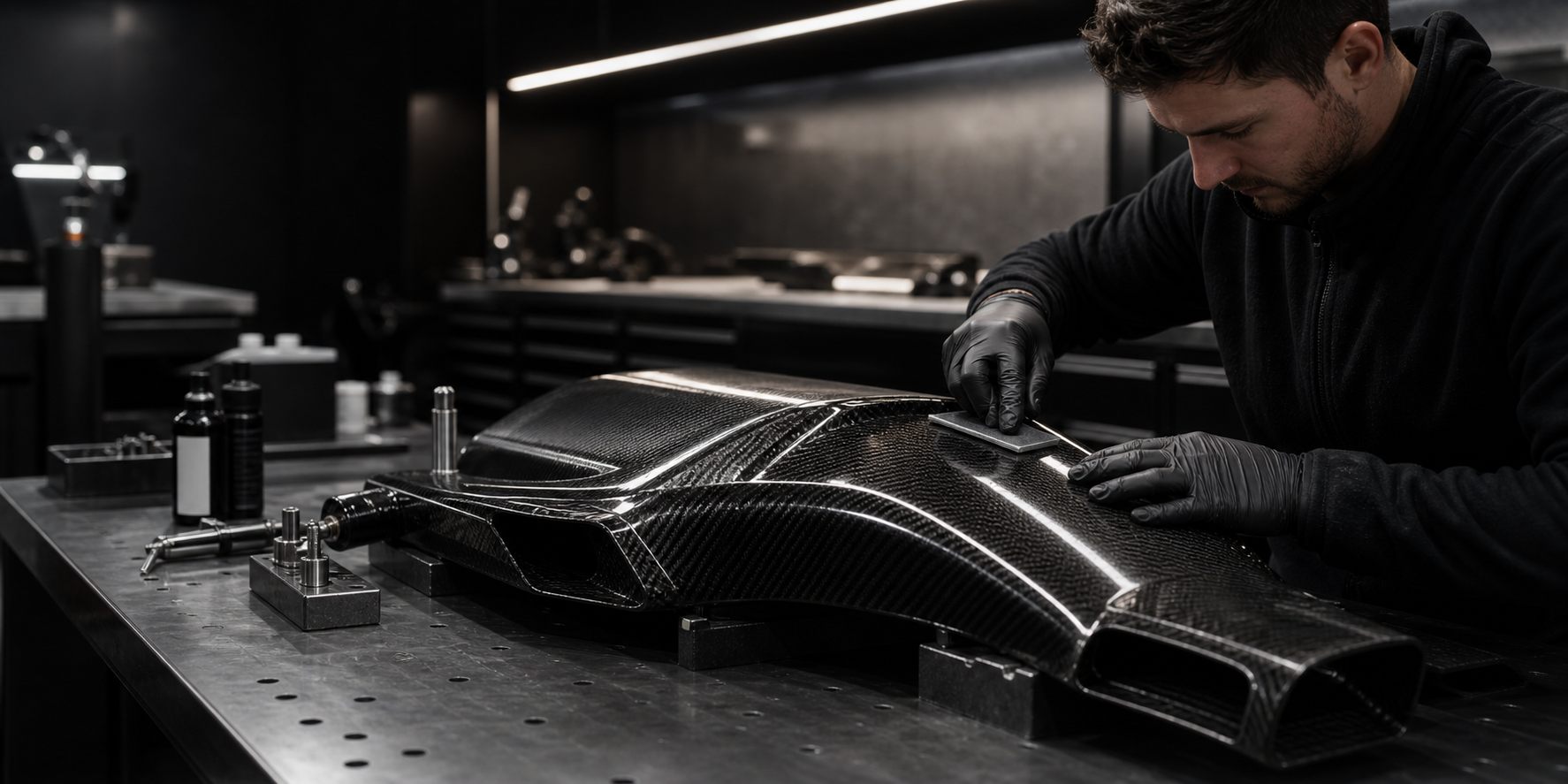 Composite technician at work